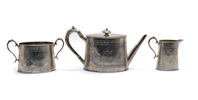 Lot 20 - A Victorian three-piece silver tea service