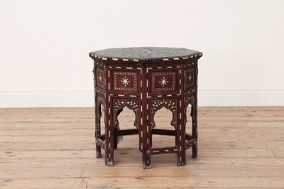 Lot 447 - A mother-of-pearl and bone-inlaid hexagonal occasional table