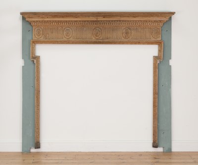 Lot 420 - A George III-style carved pine fire surround