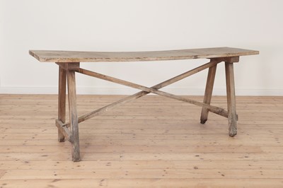 Lot 451 - A pine and oak tavern table