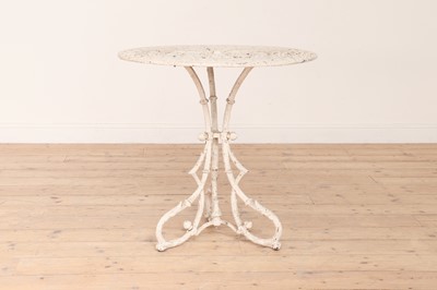 Lot 412 - A cast iron garden table