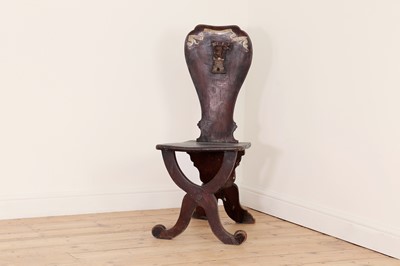 Lot 484 - A George II oak hall chair