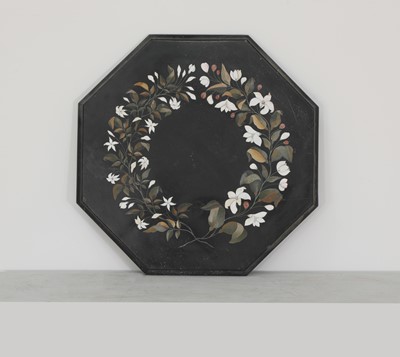 Lot 498 - An octagonal pietra dura marble tabletop