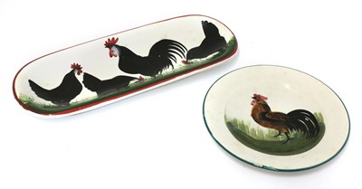 Lot 62 - A Wemyss 'cockerel and hen' dish