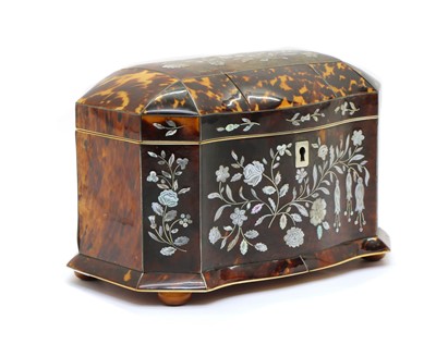 Lot 276 - A Victorian tortoise shell tea caddy
