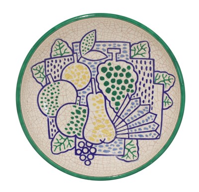Lot 162 - A Longwy Primavera pottery charger