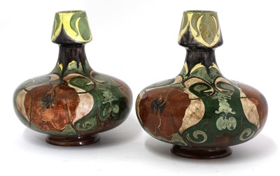 Lot 60 - A pair of Brantjes Purmerende Faience pottery vases