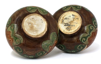 Lot 60 - A pair of Brantjes Purmerende Faience pottery vases
