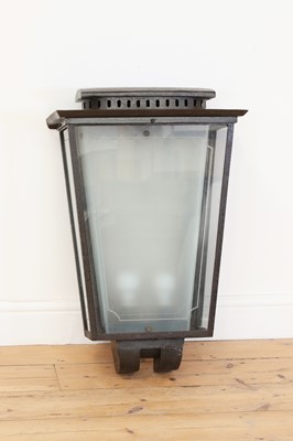 Lot 188 - An Italian Art Deco wrought iron wall lantern