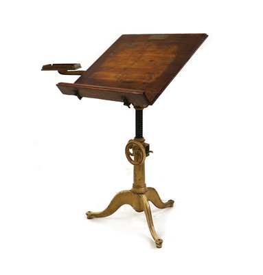 Lot 23 - Frank Lloyd Wright interest:  a painted cast iron and pine architect's table