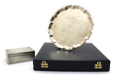 Lot 23 - A cased Elizabeth II silver salver