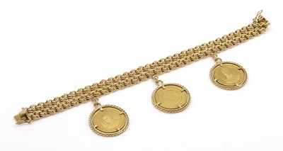 Lot 347 - A two row filed double curb link bracelet