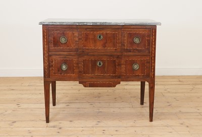 Lot 13 - An Italian inlaid walnut commode