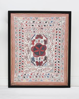 Lot 128 - An appliqué wall hanging