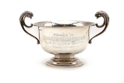 Lot 10A - A silver twin handled pedestal cup
