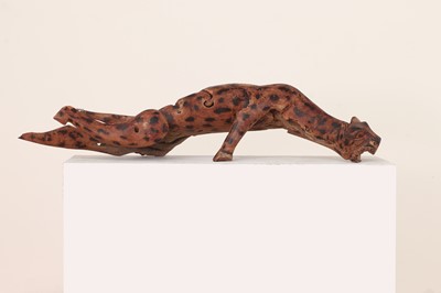 Lot 59 - An African root carving of a leopard