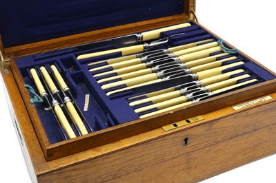 Lot 20A - A canteen of silverplated Fiddle and Thread pattern flatware