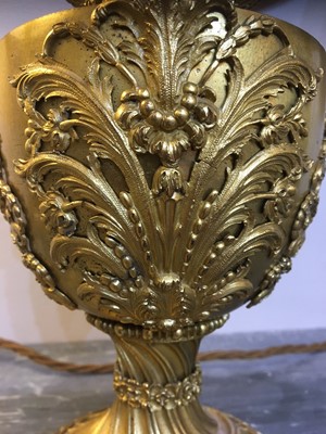 Lot 33 - A George III ormolu three-light candelabrum
