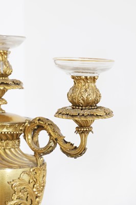 Lot 33 - A George III ormolu three-light candelabrum