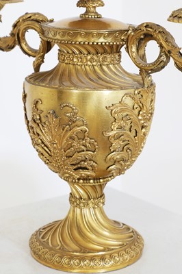 Lot 33 - A George III ormolu three-light candelabrum