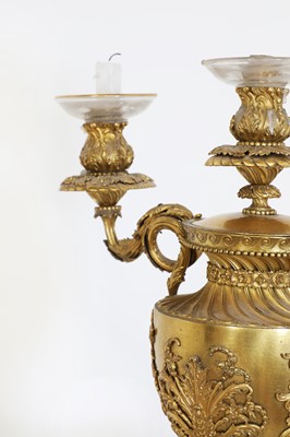 Lot 33 - A George III ormolu three-light candelabrum