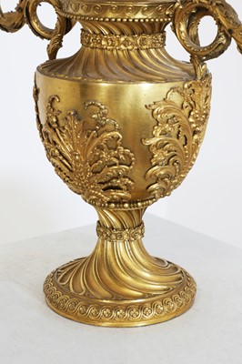 Lot 33 - A George III ormolu three-light candelabrum