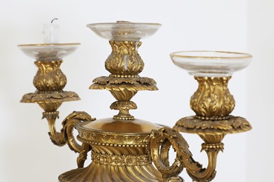 Lot 33 - A George III ormolu three-light candelabrum