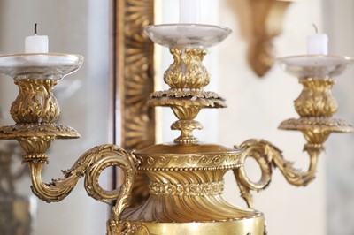 Lot 33 - A George III ormolu three-light candelabrum