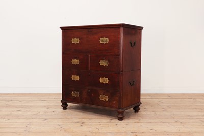 Lot 425 - A huanghuali and camphor campaign chest