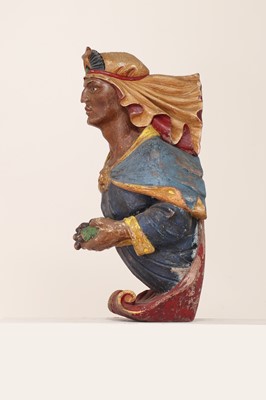 Lot 496 - A carved wood ship's figurehead