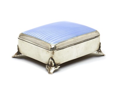 Lot 6 - A guilloche enamelled silver trinket box