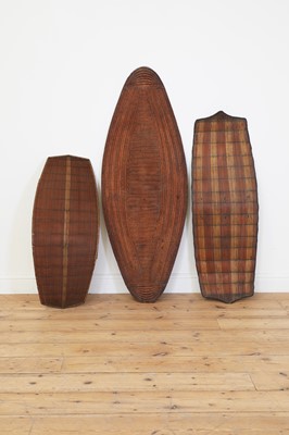 Lot 51 - Three Congolese basketwork shields