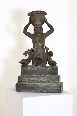 Lot 133 - A carved and painted softwood maquette