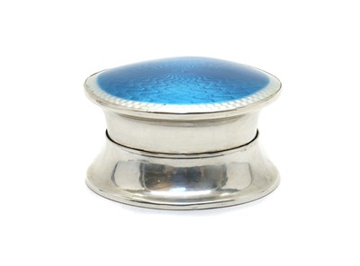 Lot 46 - A George V guilloche enamelled silver table box