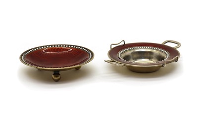 Lot 32 - A Norwegian guilloche enamelled sterling silver ashtray