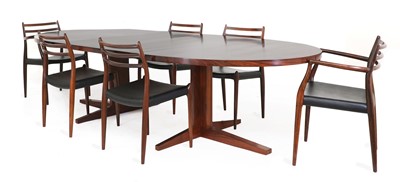 Lot 359 - A Danish rosewood dining suite