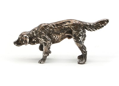 Lot 28 - A silver model of a retriever