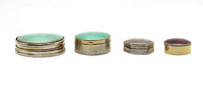 Lot 3 - A guilloche enamelled George V silver pillbox
