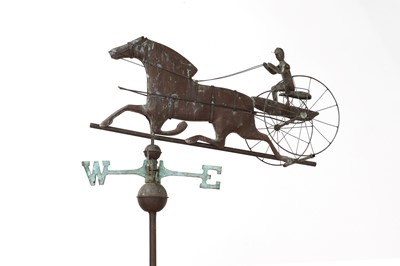 Lot 450 - A copper weathervane in the form of St Julien with Sulky