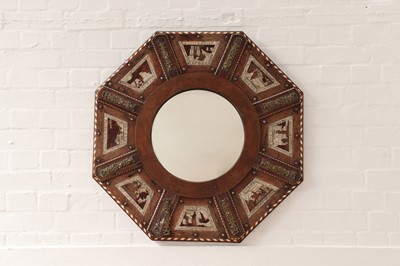 Lot 449 - A rosewood, fruitwood, tortoiseshell, and bone inlaid brazier panel
