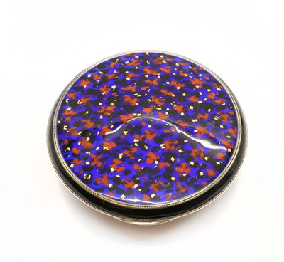 Lot 44 - A silver and enamel compact