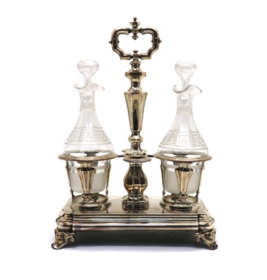 Lot 13 - A French silver cruet stand
