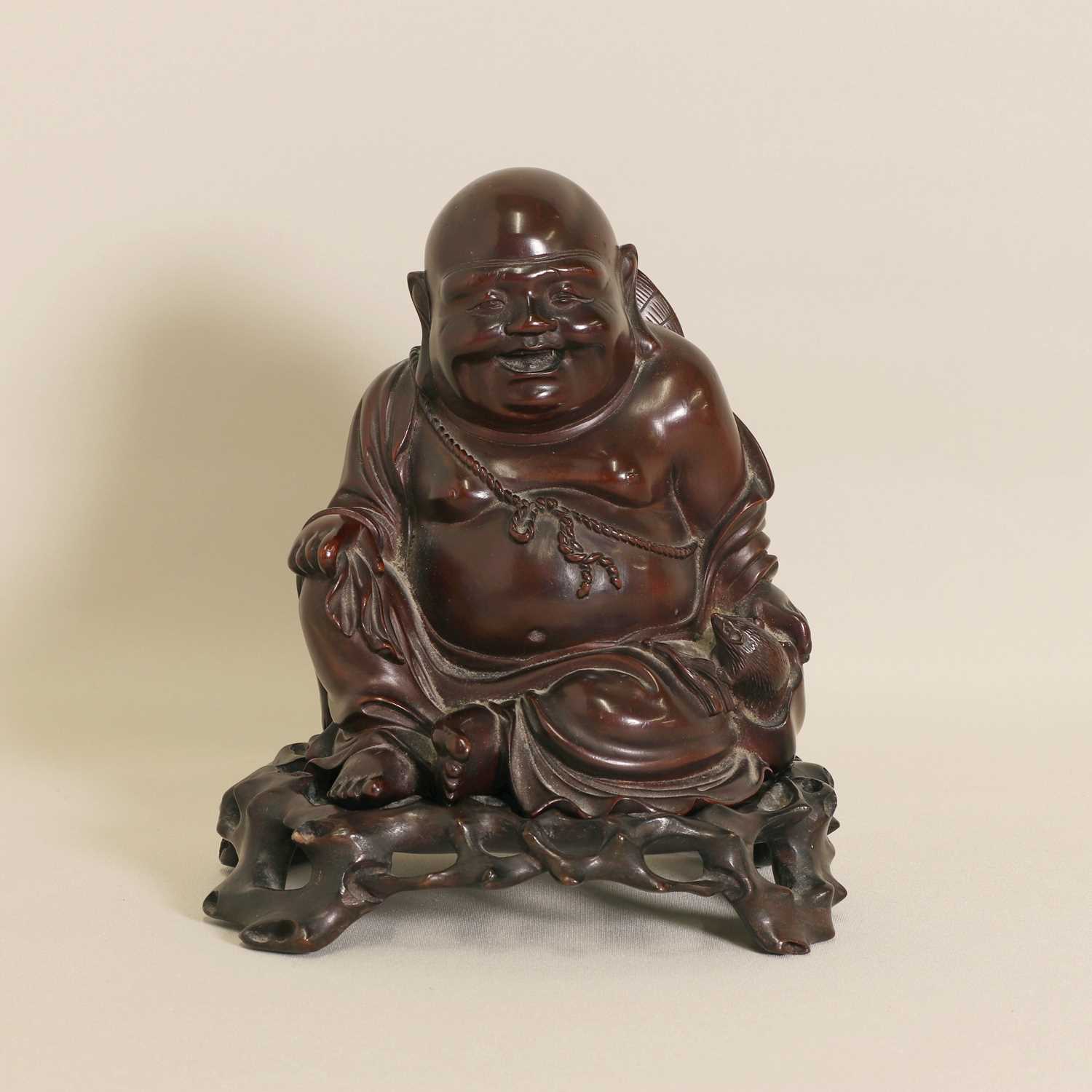 Lot 108 - A Chinese wood budai