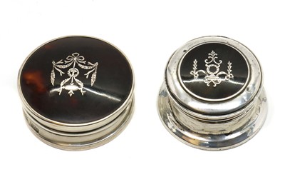 Lot 47 - A George V tortoiseshell mounted silver compact