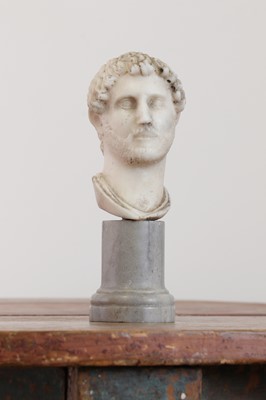 Lot 190 - A grand tour marble bust of Hadrian