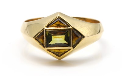 Lot 287 - A gold andalusite lozenge ring, by Astral Gemstone Talismans