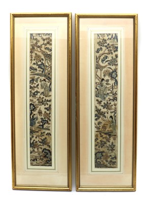 Lot 134 - A pair of Chinese embroidered sleeves