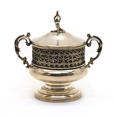 Lot 15 - A German Art Deco silver twin-handled bonbonniere