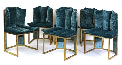 Lot 341 - A set of six Italian brass dining chairs