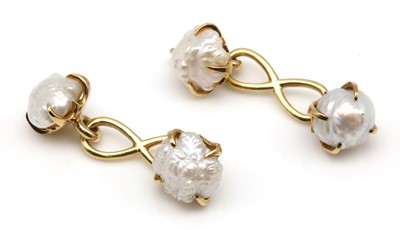Lot 258 - A pair of baroque pearl cufflinks attributed to Tiffany & Co.